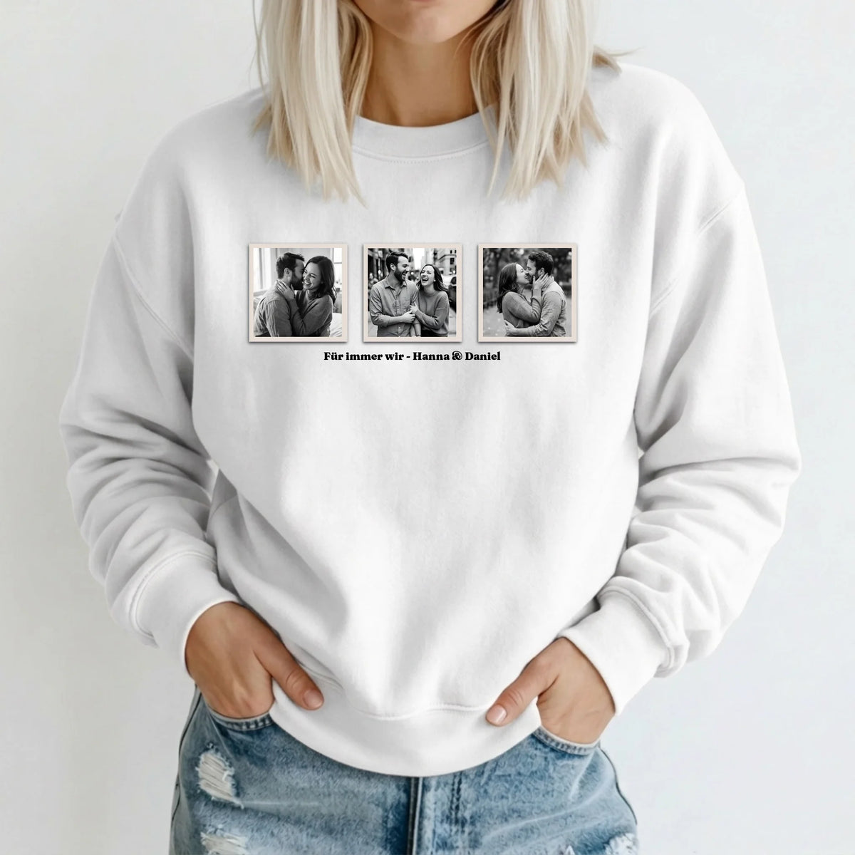 Personalisierter Sweater - weiss