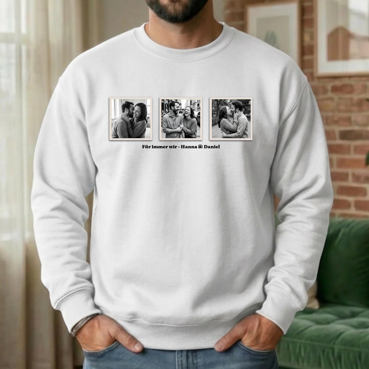 Personalisierter Sweater - weiß