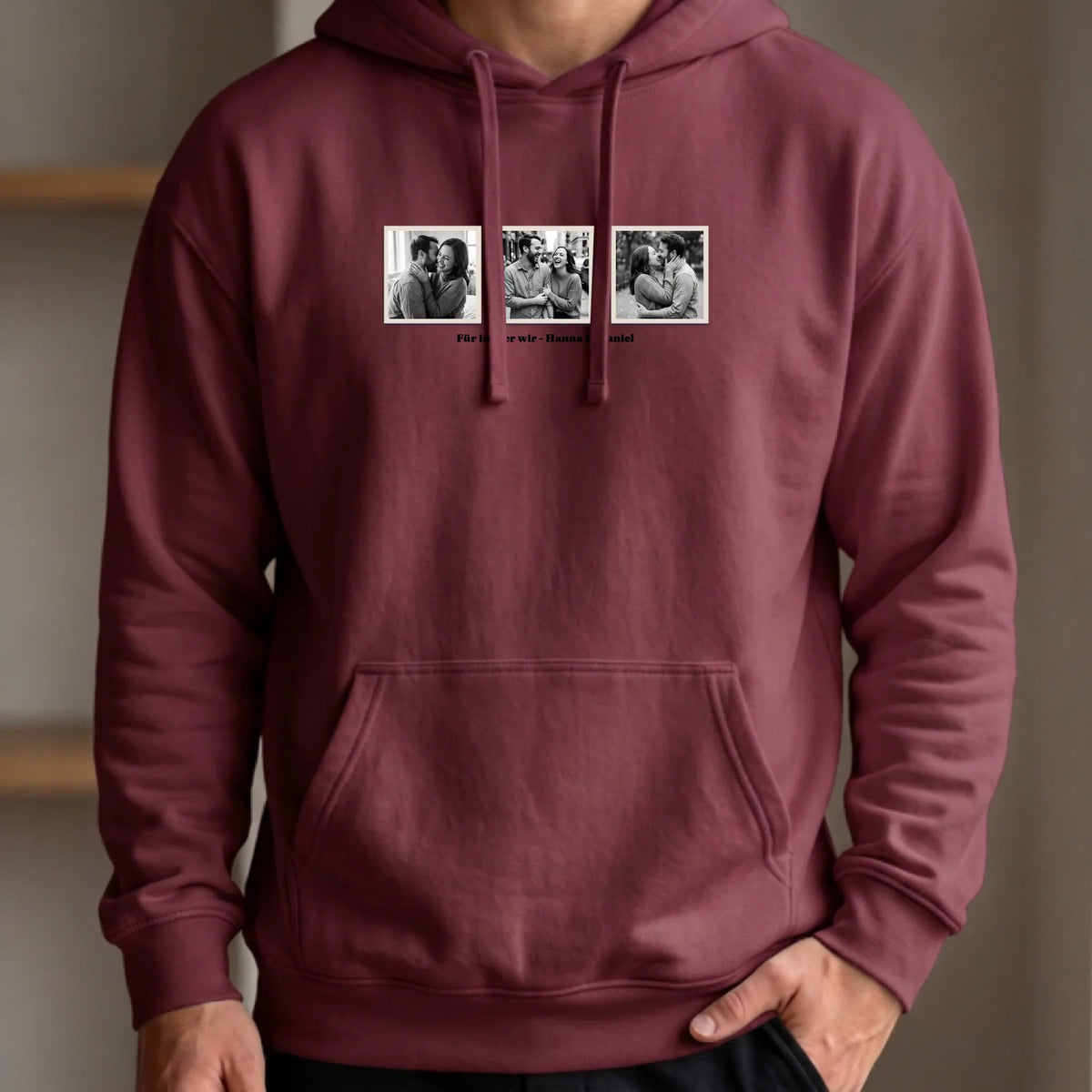 Personalisierter Hoodie rot vorn