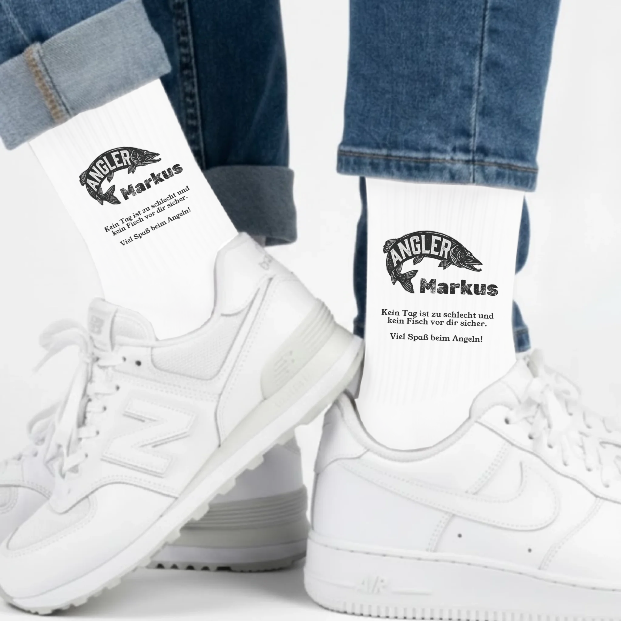 Angel Socken personalisiert - Socken für Angler