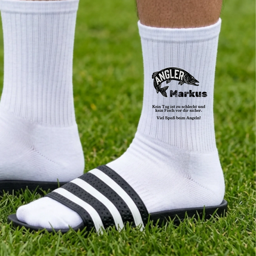 Angel Socken personalisiert - Socken für Angler