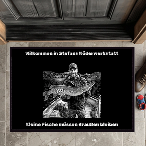 Angeln Fußmatte personalisiert