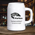 Angler Bierkrug personalisiert mit Namen
