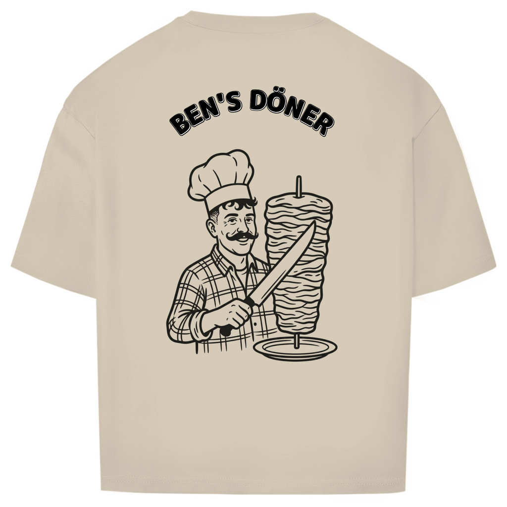 Döner T-Shirt oversized mit deinem Foto personalisiert sand