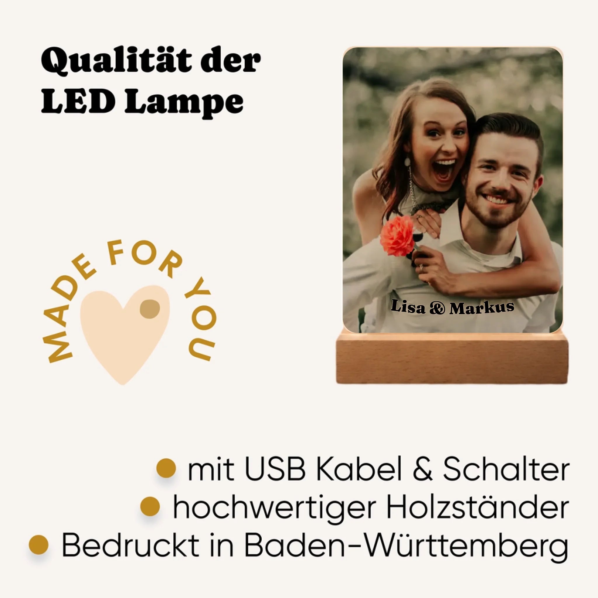Fotolampe mit deinem Bild und Text - Qualität