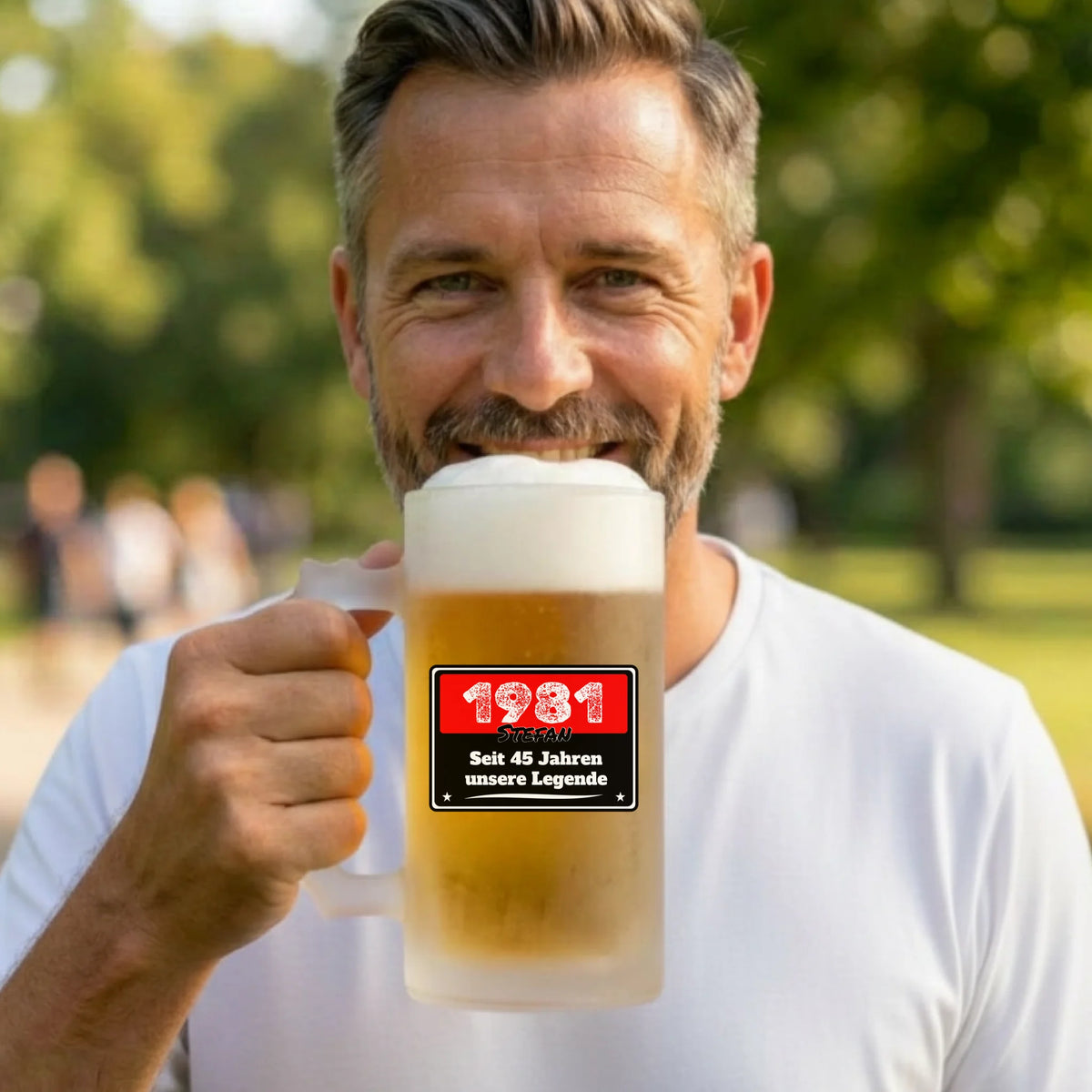 Glas Bierkrug mit Namen zum Geburtstag