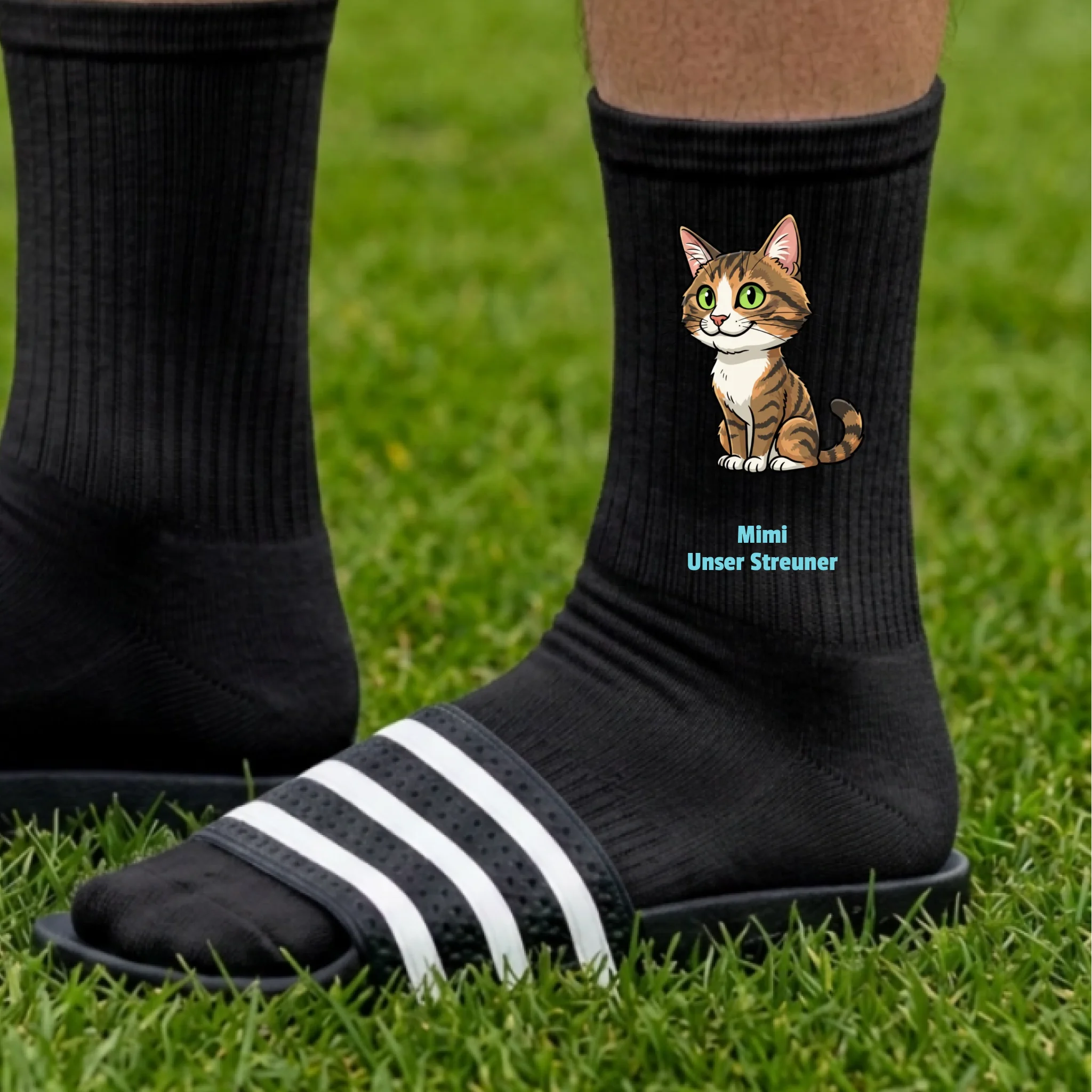 Katzen Socken mit Foto und Text personalisiert
