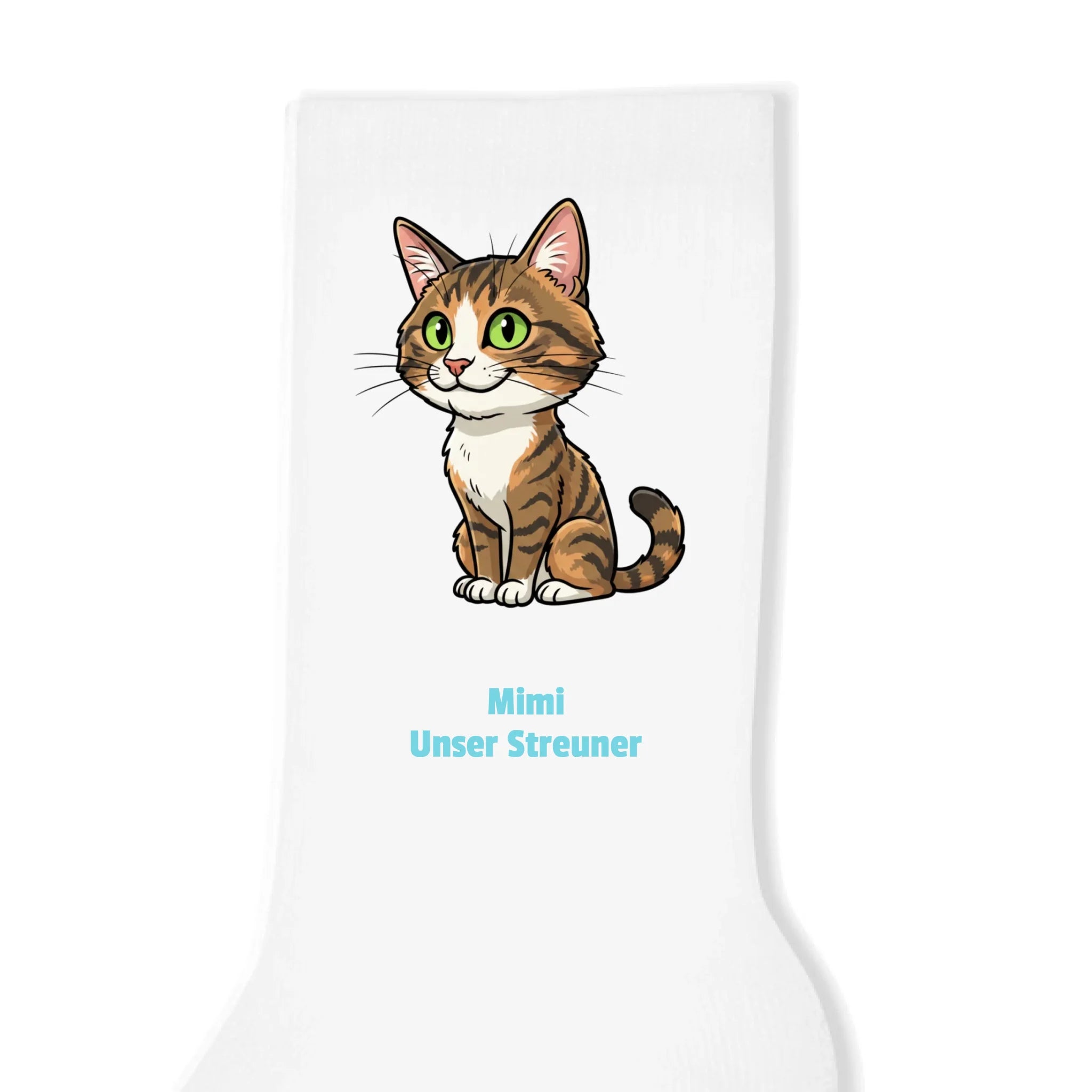 Katzen Socken mit Foto und Text personalisiert weiss