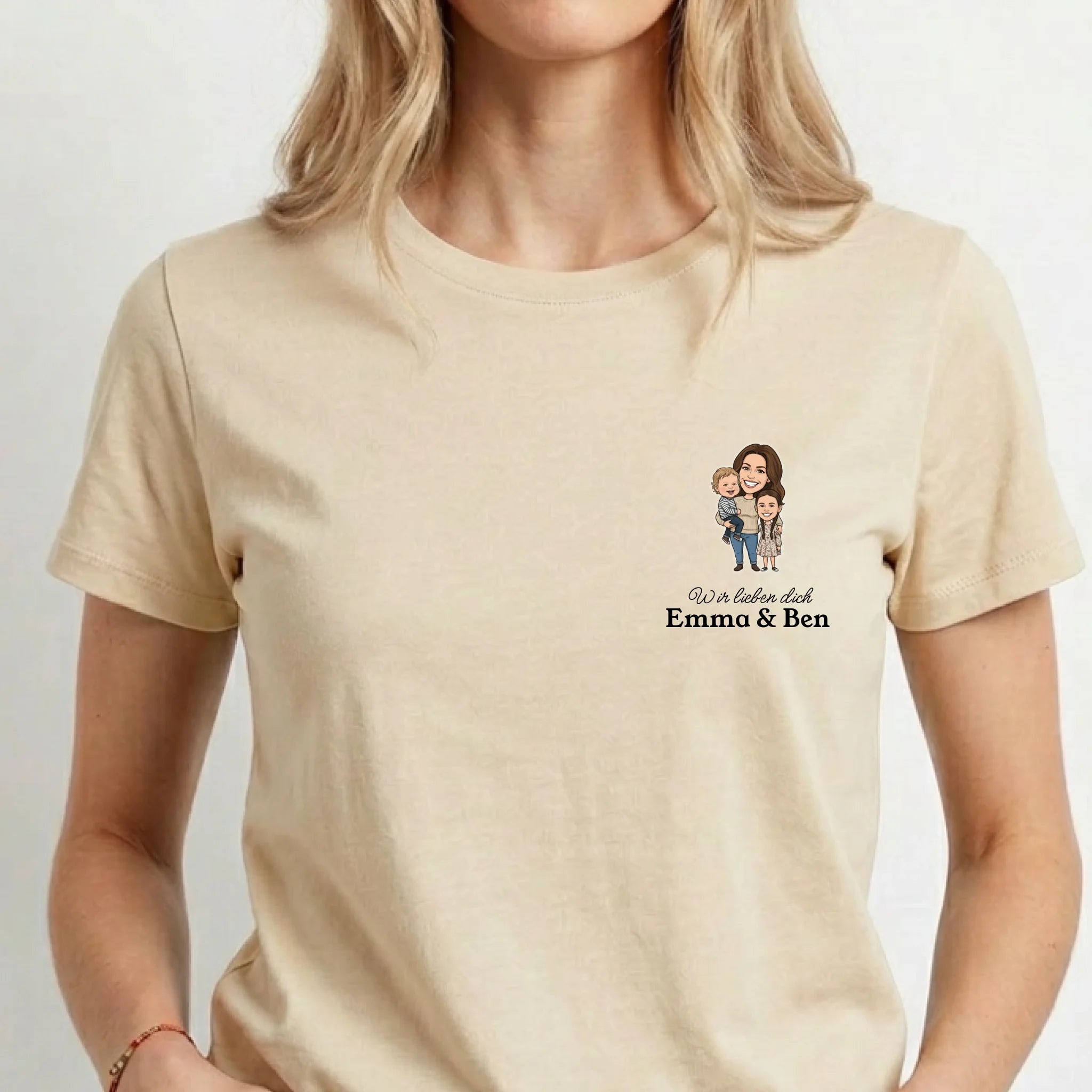 Mama T-Shirt mit Comic Foto und Text personalisiert Sand
