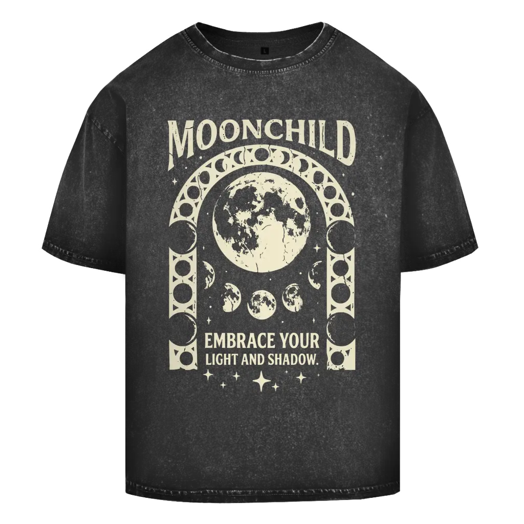 Moonchild_Oversize T-Shirt Acid Washed / Black