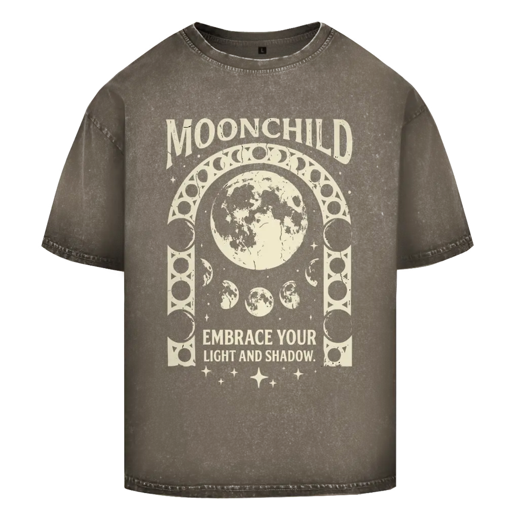 Moonchild Oversize T-Shirt Acid Washed / Dark Khaki