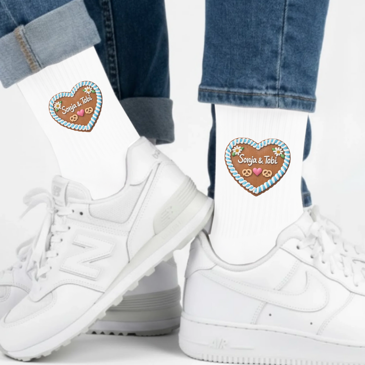 Personalisierte Lebkuchenherz Socken mit Namen