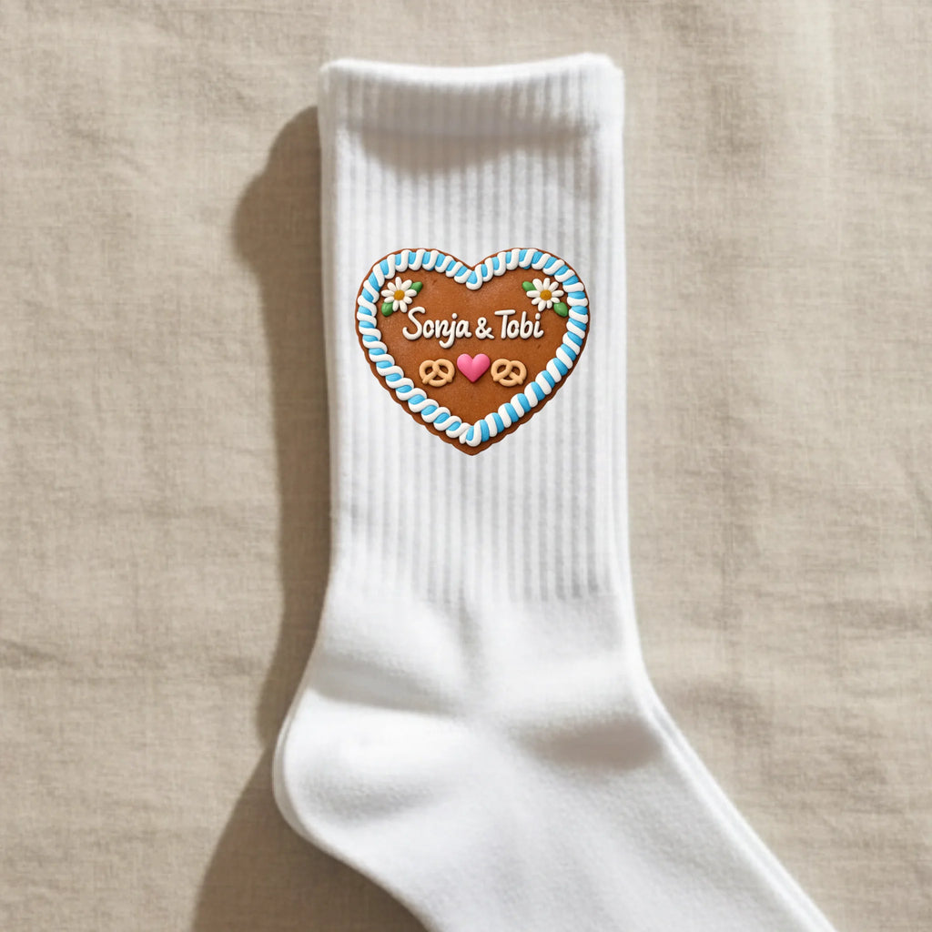 Personalisierte Lebkuchenherz Socken mit Namen