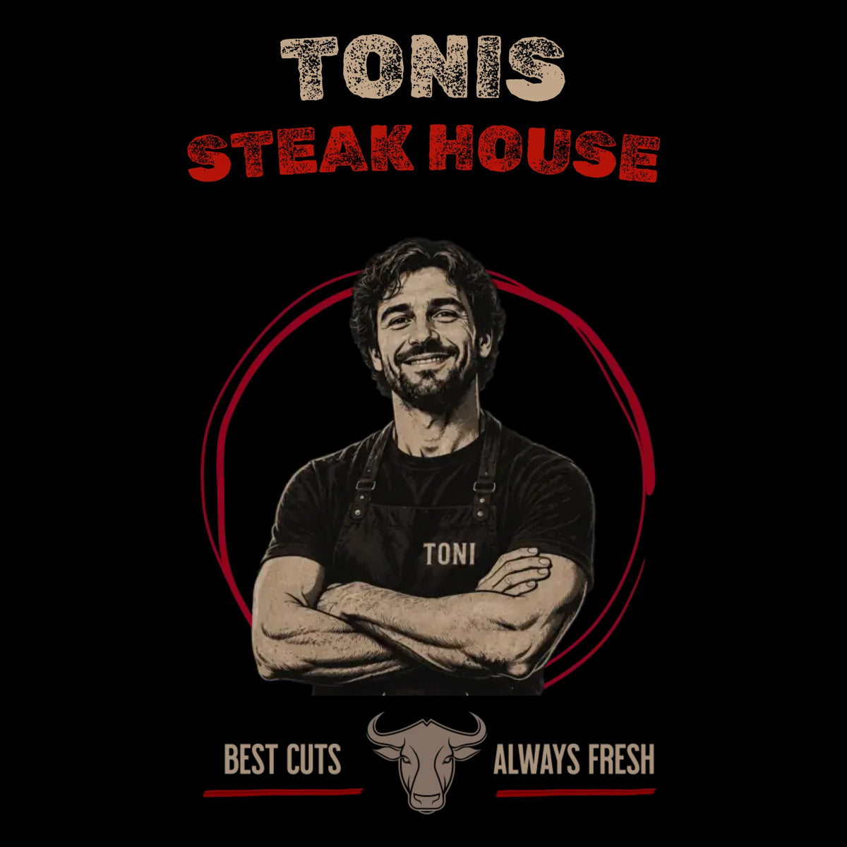 Personalisierte Schürze - Steakhouse Design mit Foto - Design