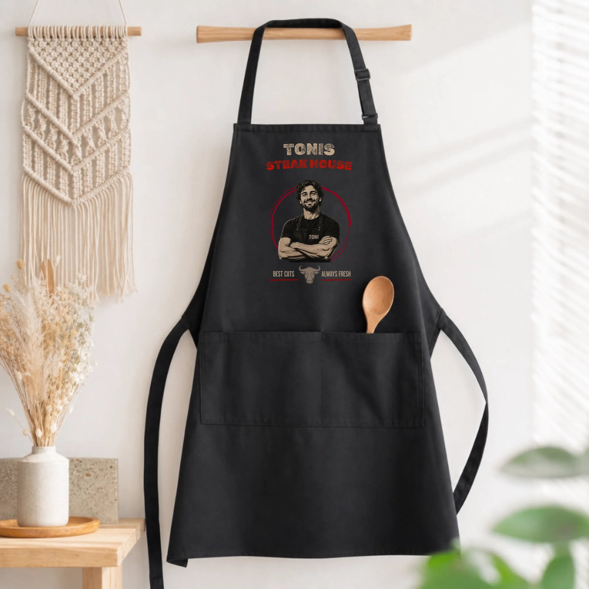 Personalisierte Schürze - Steakhouse Design mit Foto