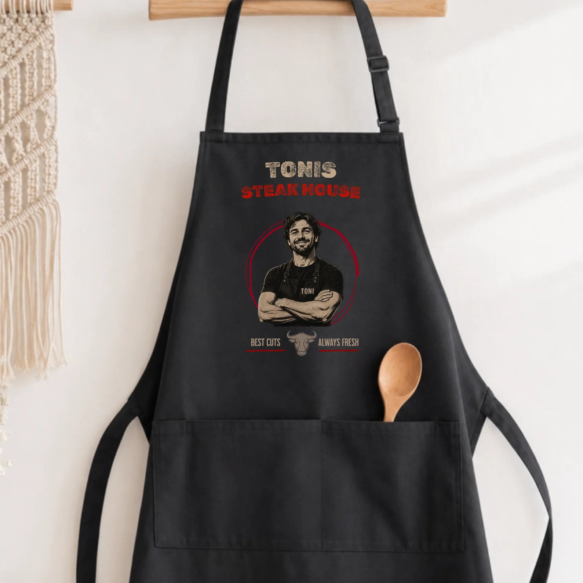 Personalisierte Schürze - Steakhouse Design mit Foto