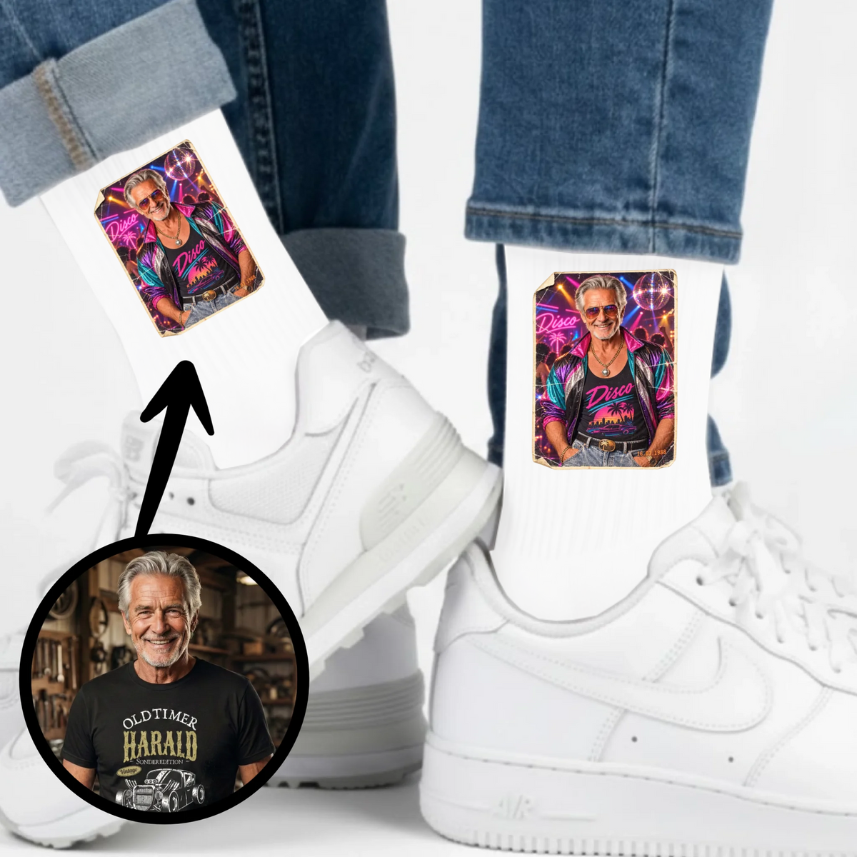 Personalisierte Socken 80s