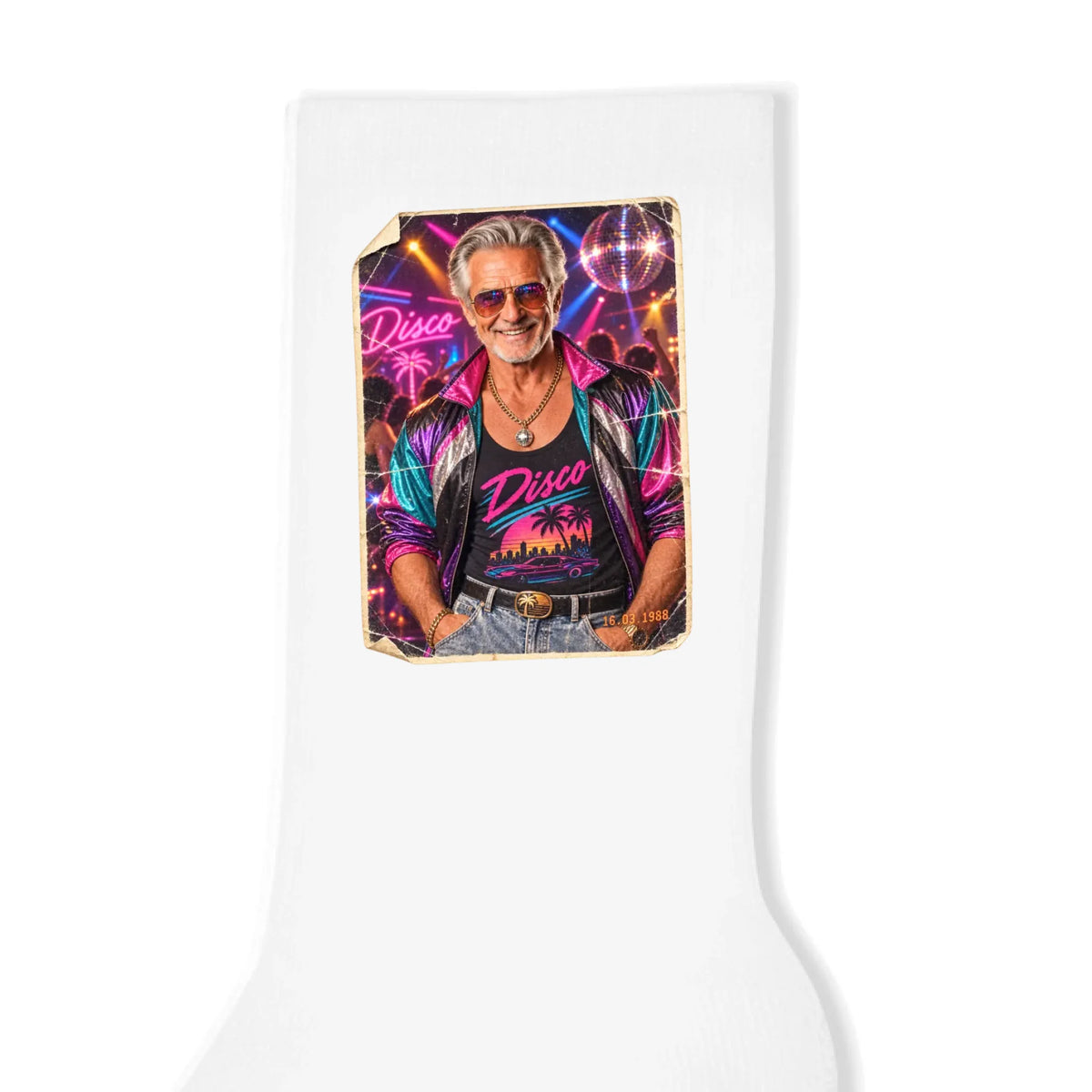 Personalisierte Socken 80s weiss