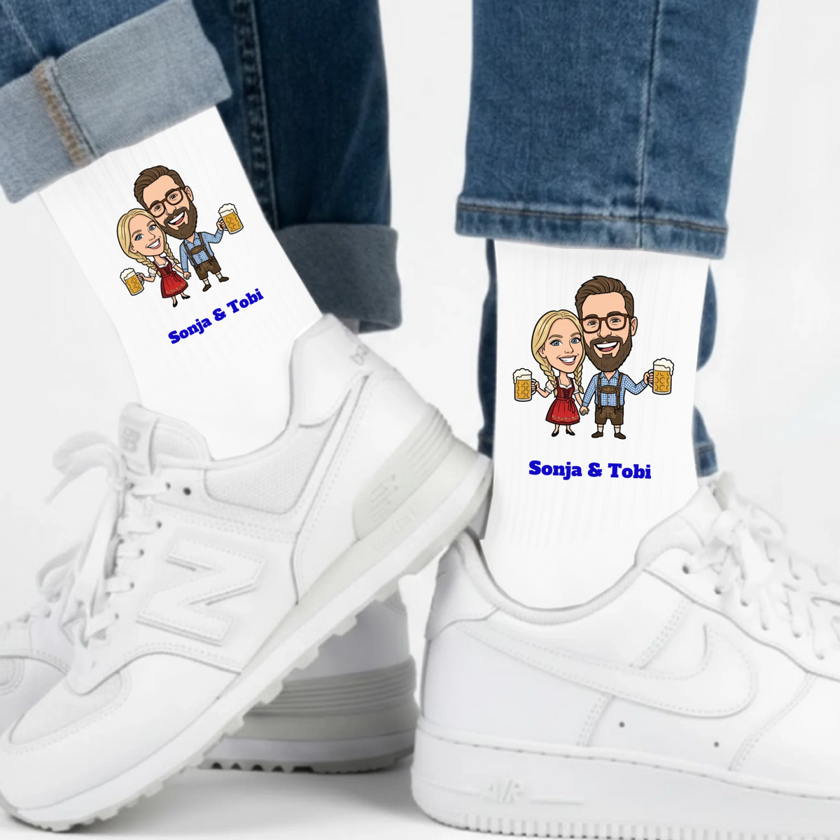 Personalisierte Socken im bayrischen Stil