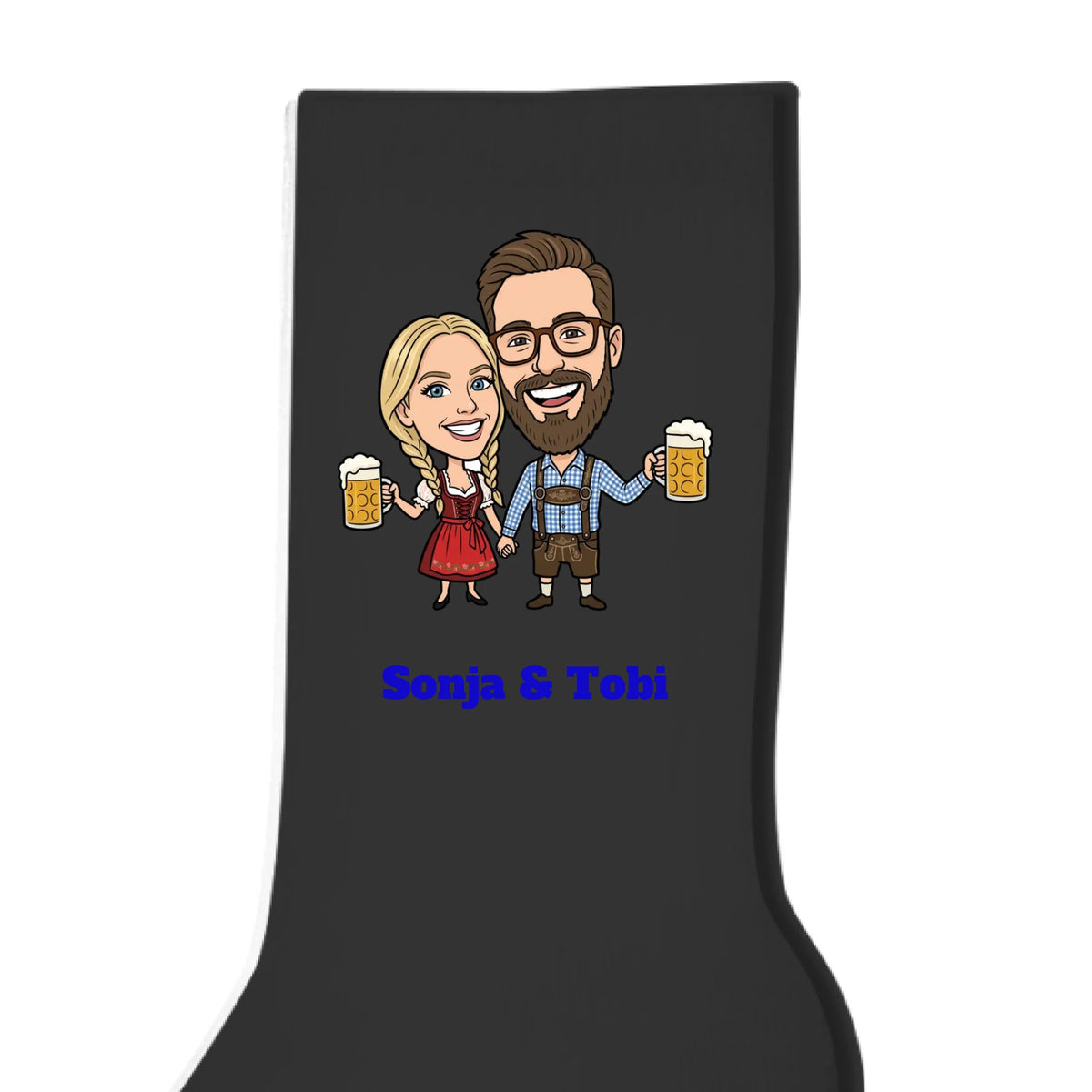 Personalisierte Socken im bayrischen Stil - schwarz