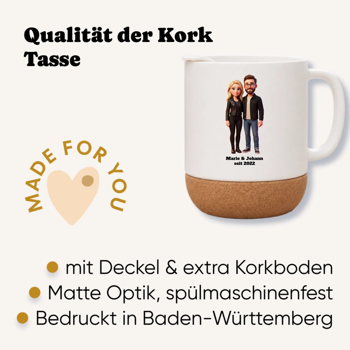 Personalisierte Tasse mit Foto im 3D Stil - Qualität