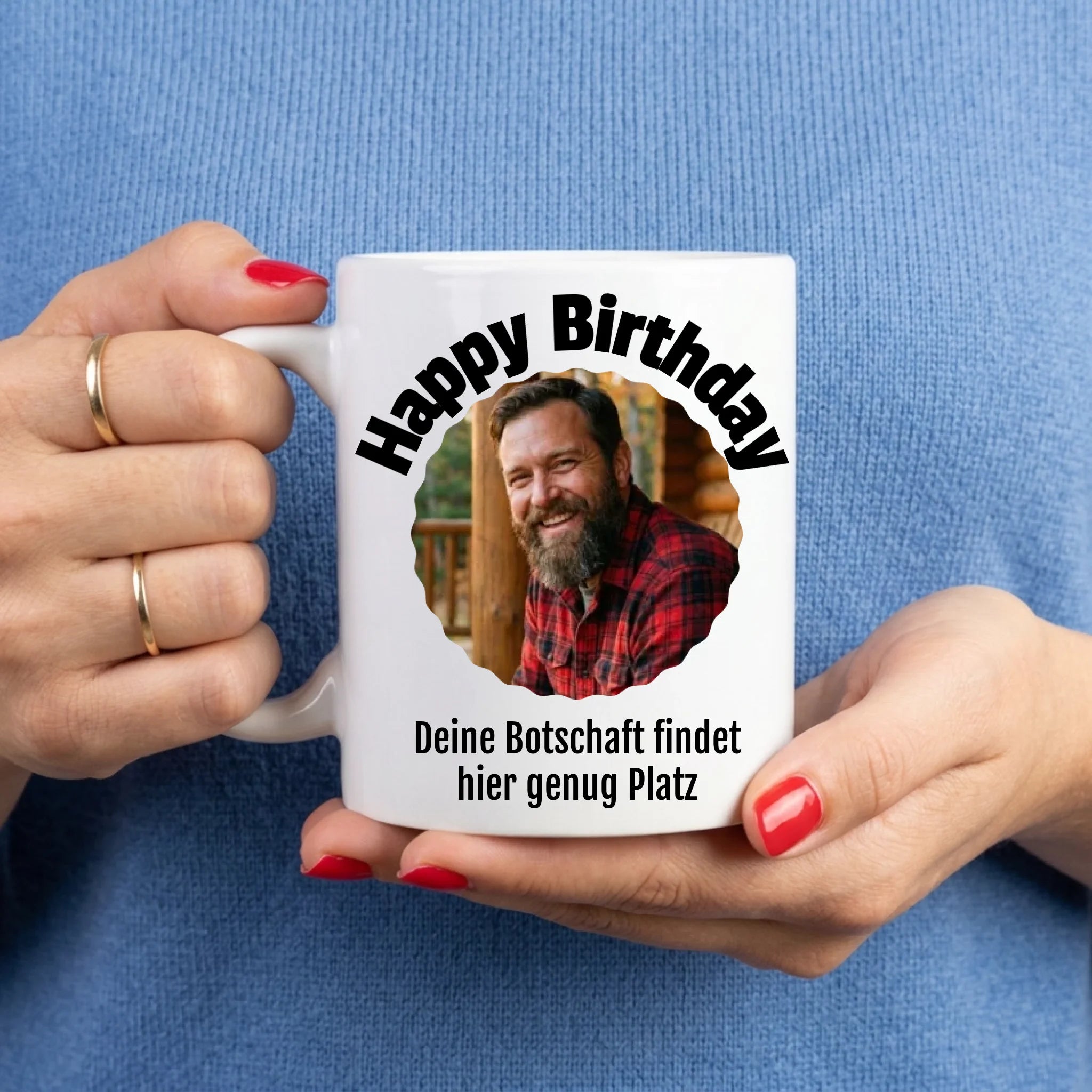 Personalisierte Tasse mit Foto und Text