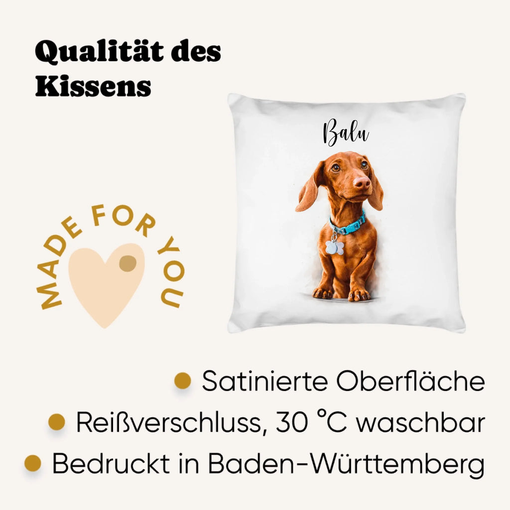 Personalisiertes Hundekissen mit Foto und Name - Qualität