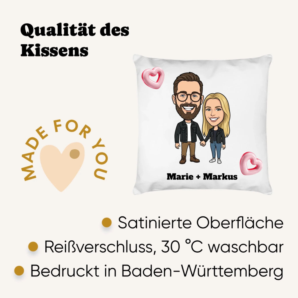 Personalisiertes Kissen mit Foto im Comic Design Big Head - Qualität