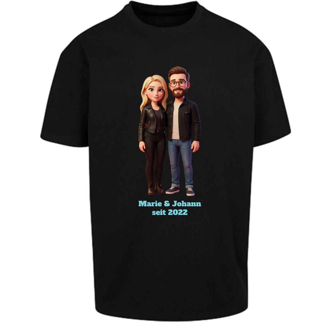 Personalisiertes Oversized T-Shirt 3D Stil - Schwarz