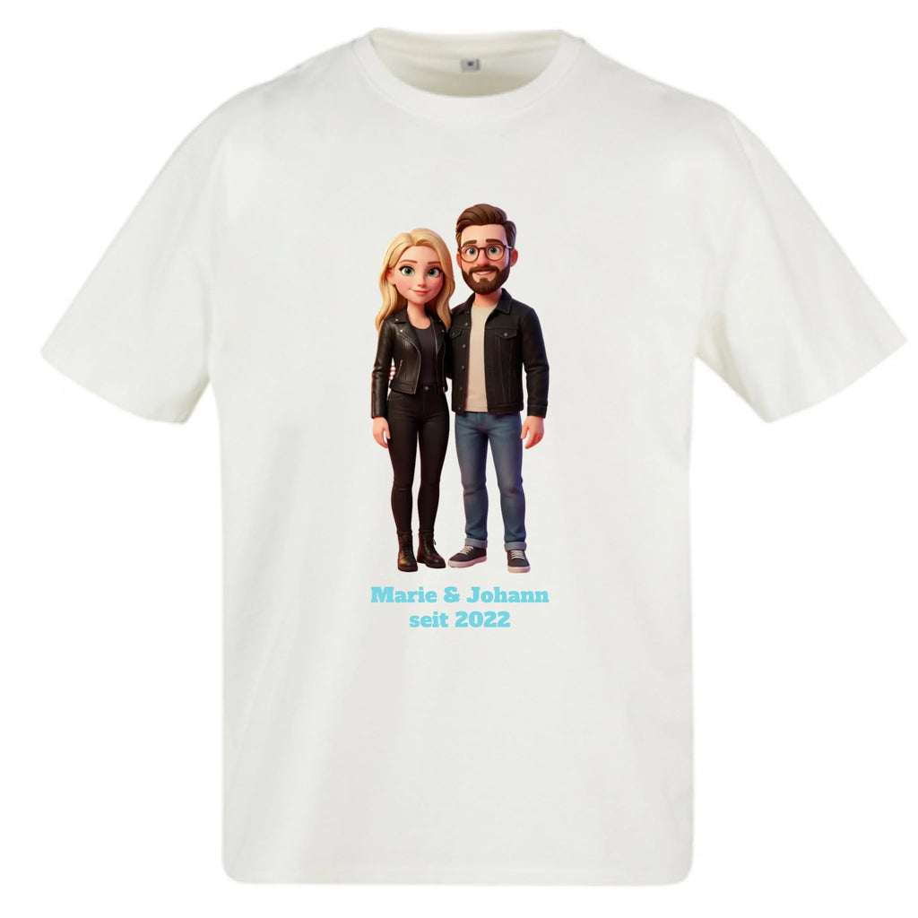 Personalisiertes Oversized T-Shirt 3D Stil - Weiss
