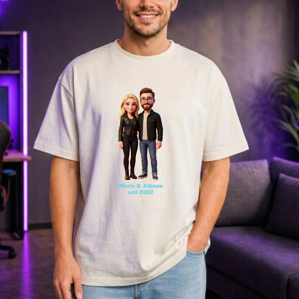 Personalisiertes Oversized T-Shirt 3D Stil - Weiss