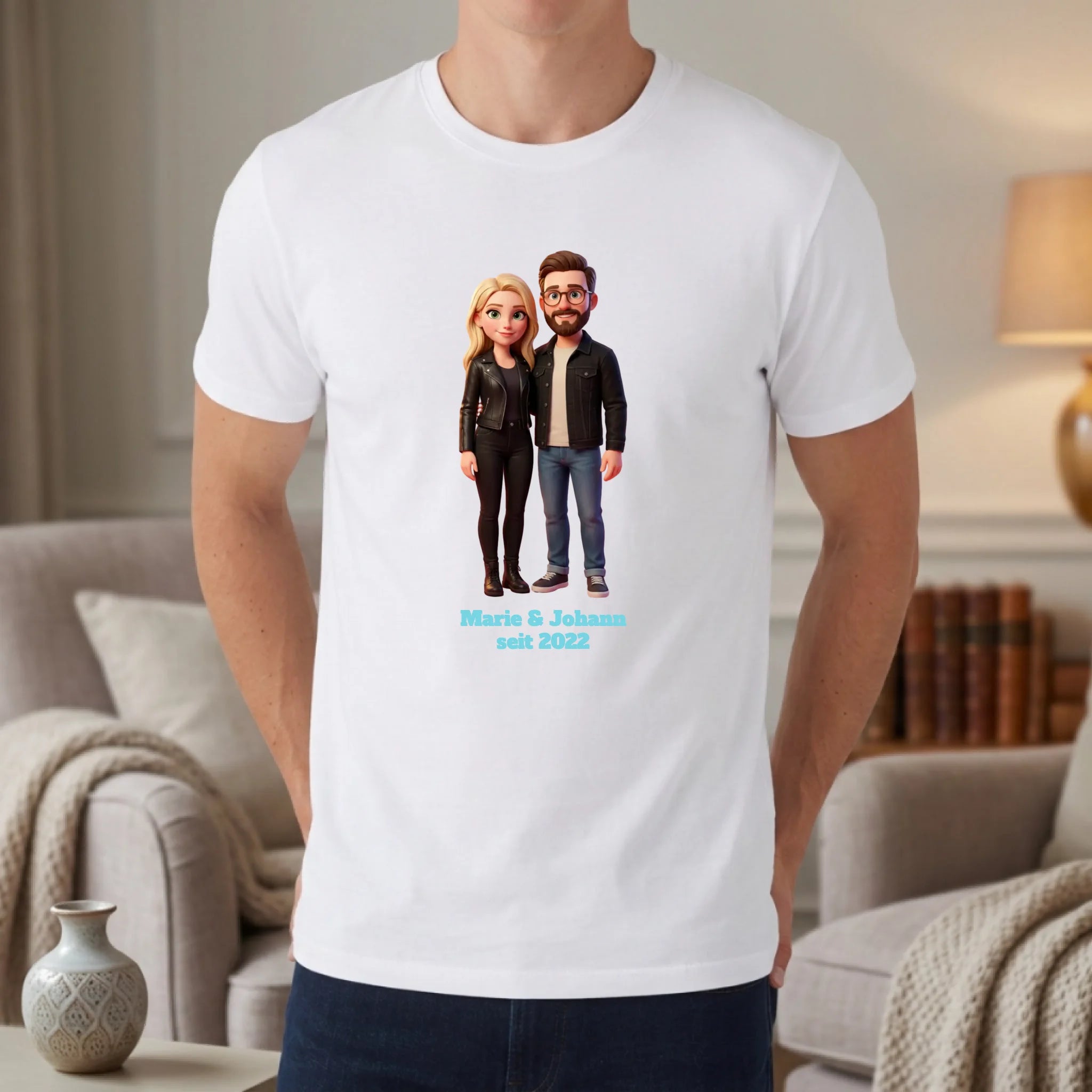 Personalisiertes T-Shirt 3D Stil - Weiss