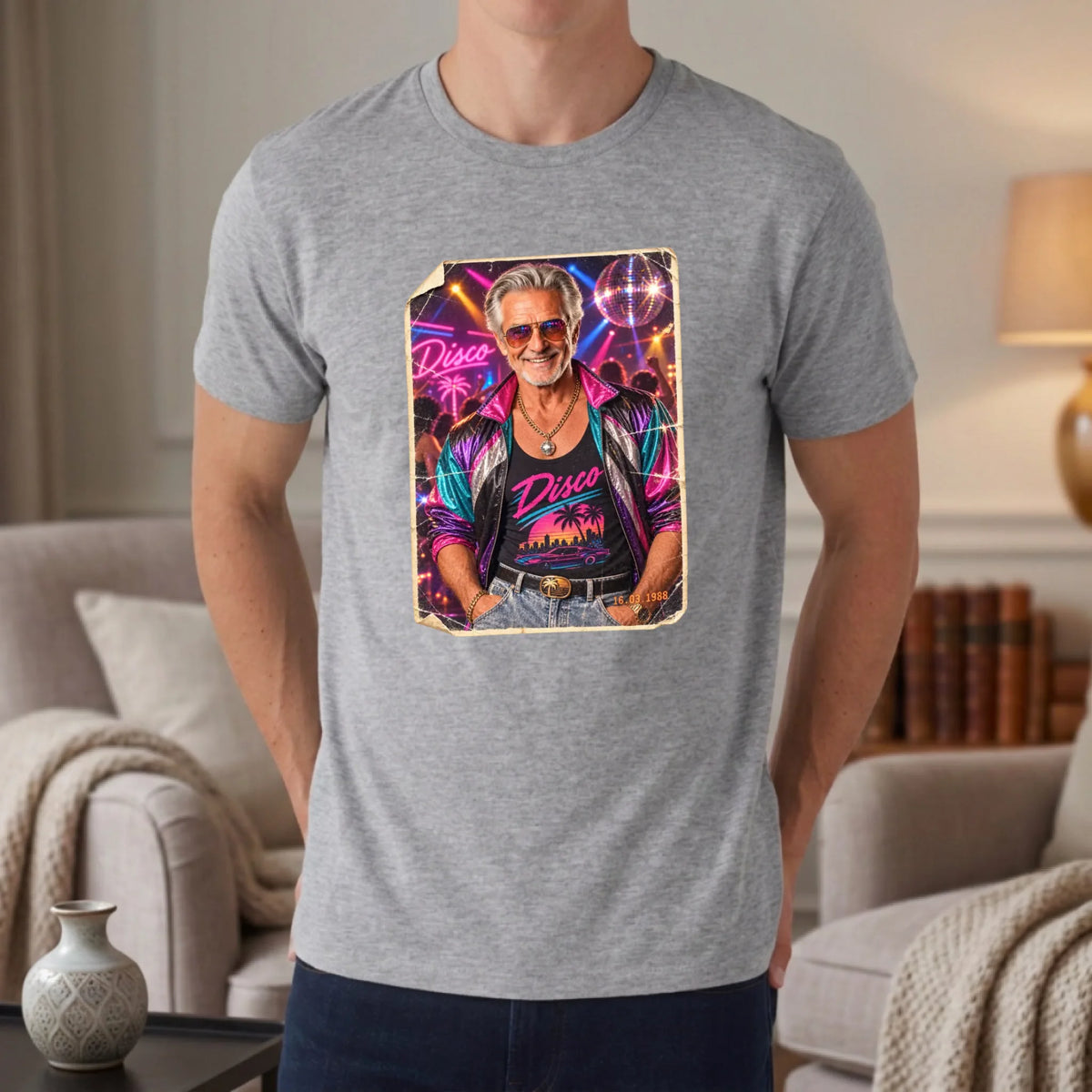 Personalisiertes T-shirt 80s - unisex - grau