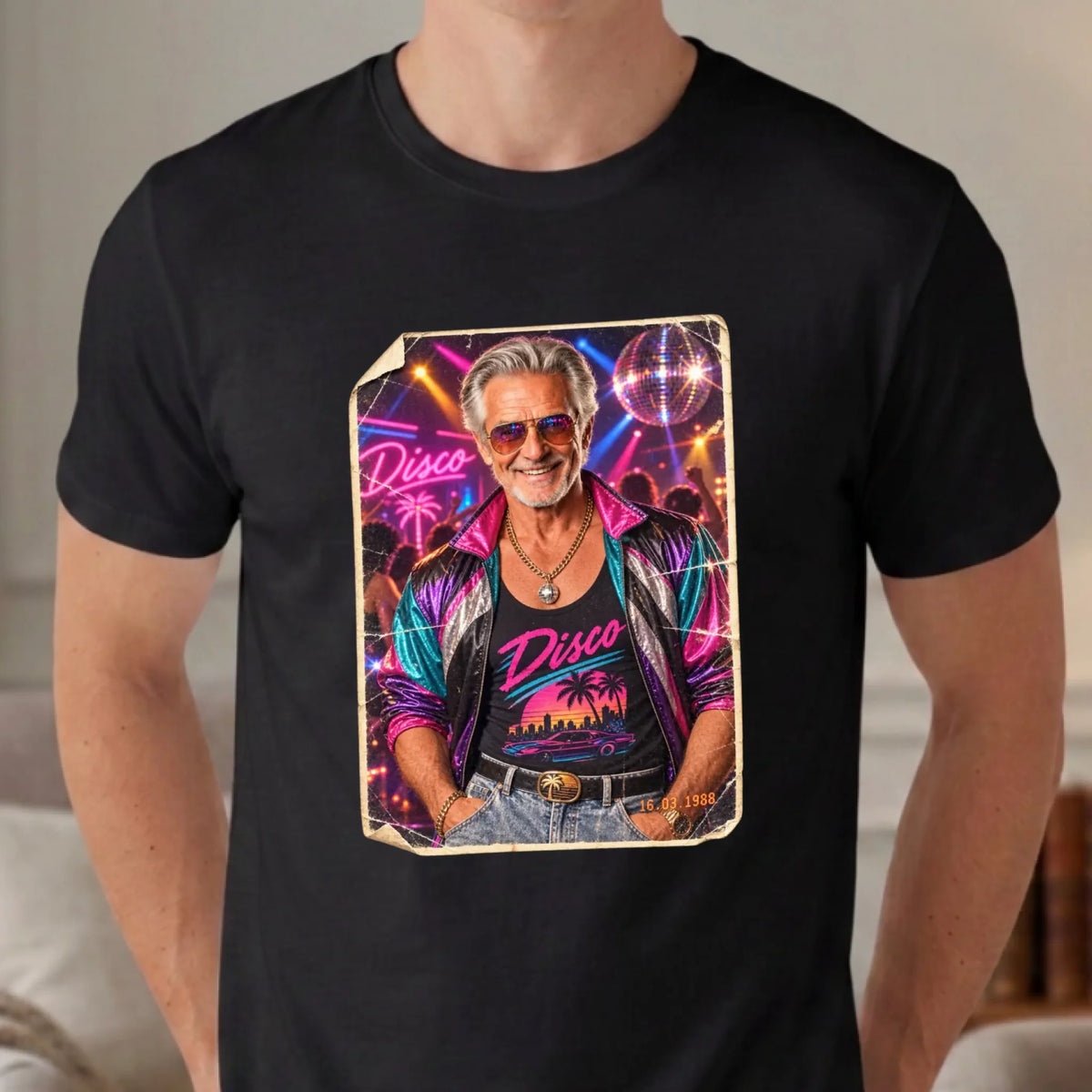 Personalisiertes T-shirt 80s - unisex - schwarz