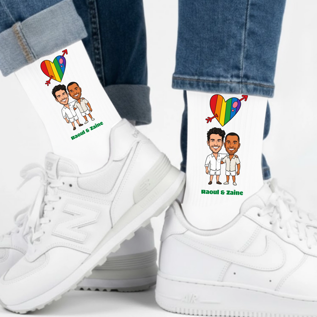 Regenbogen Socken mit Foto personalisiert - Geschenk schwuler Mann