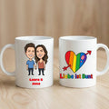 Regenbogen Tasse mit Foto und Namen - Geschenk lesbische Frau