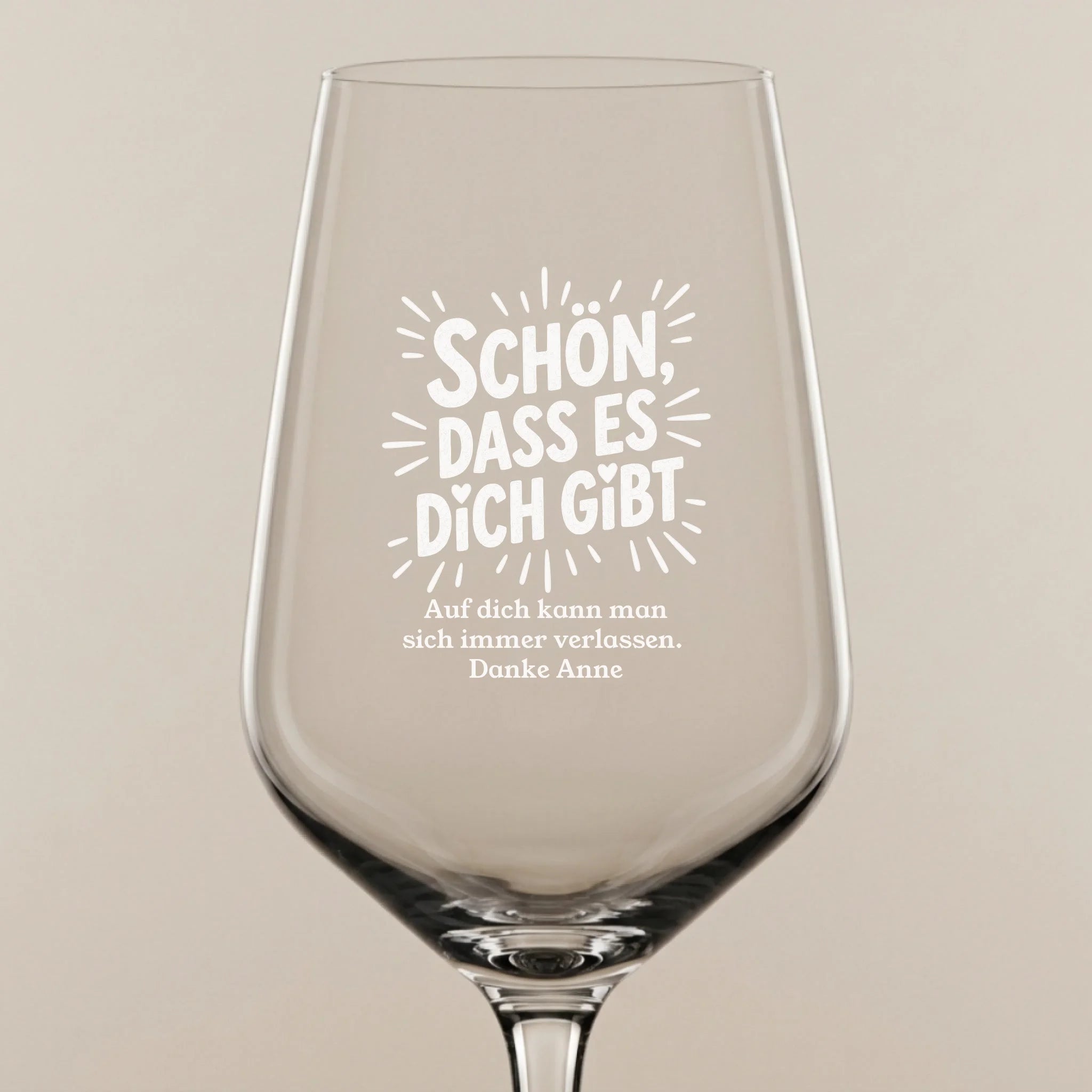 Weinglas mit Gravur