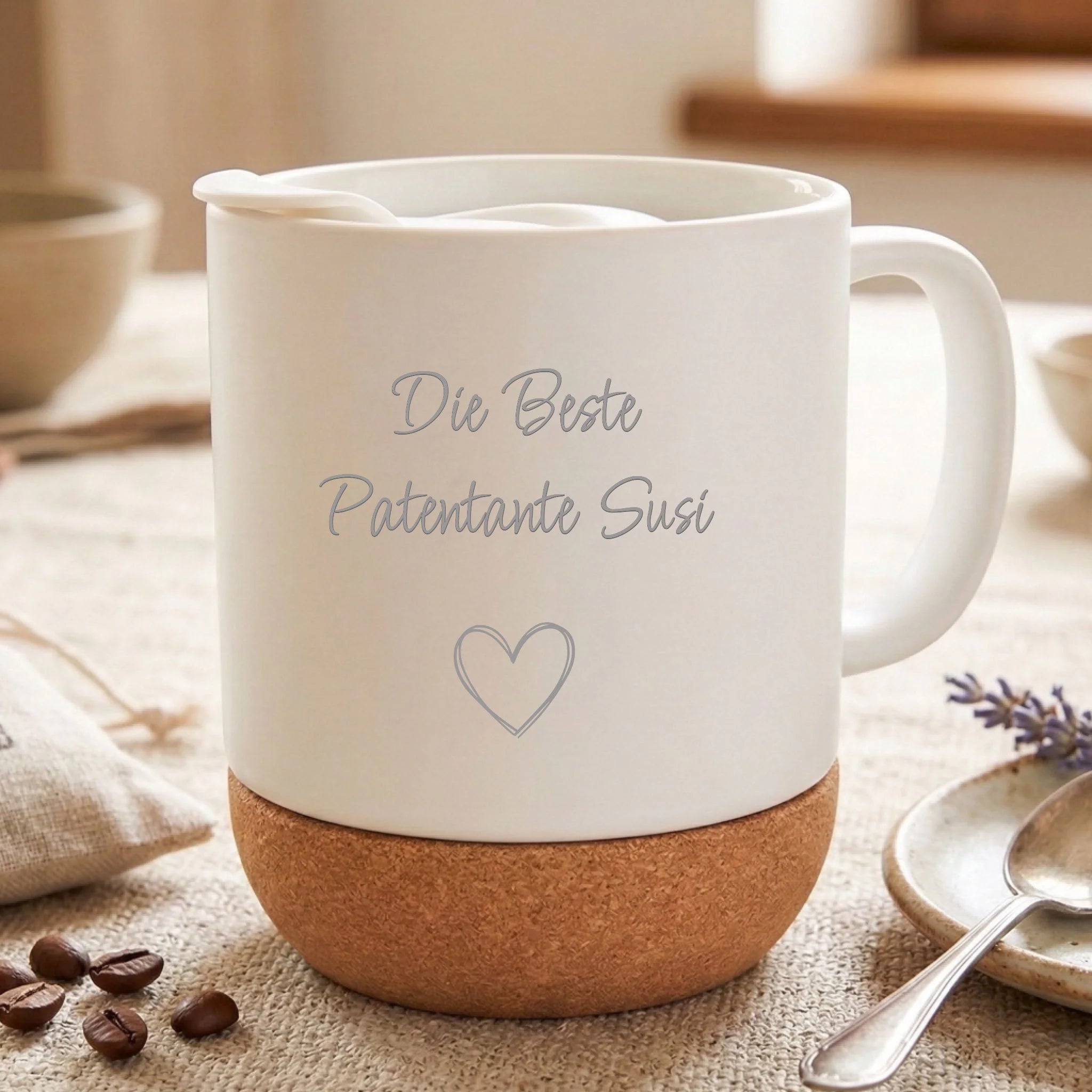 Tasse mit Namensgravur weiss