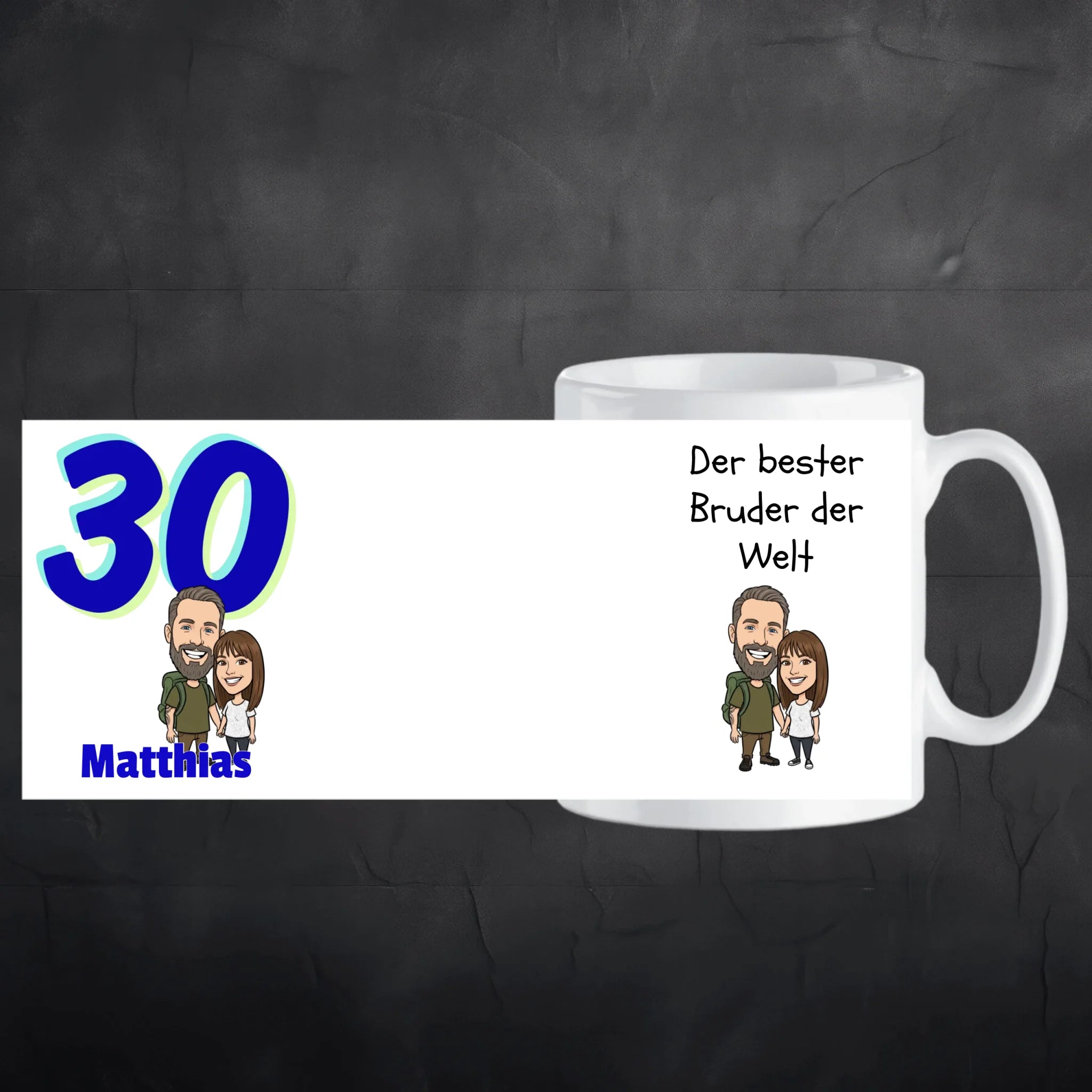 Tasse zum Geburtstag mit Foto und Text personalisiert
