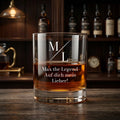 Whiskyglas Initialien mit Text personalisiert - 2er Set