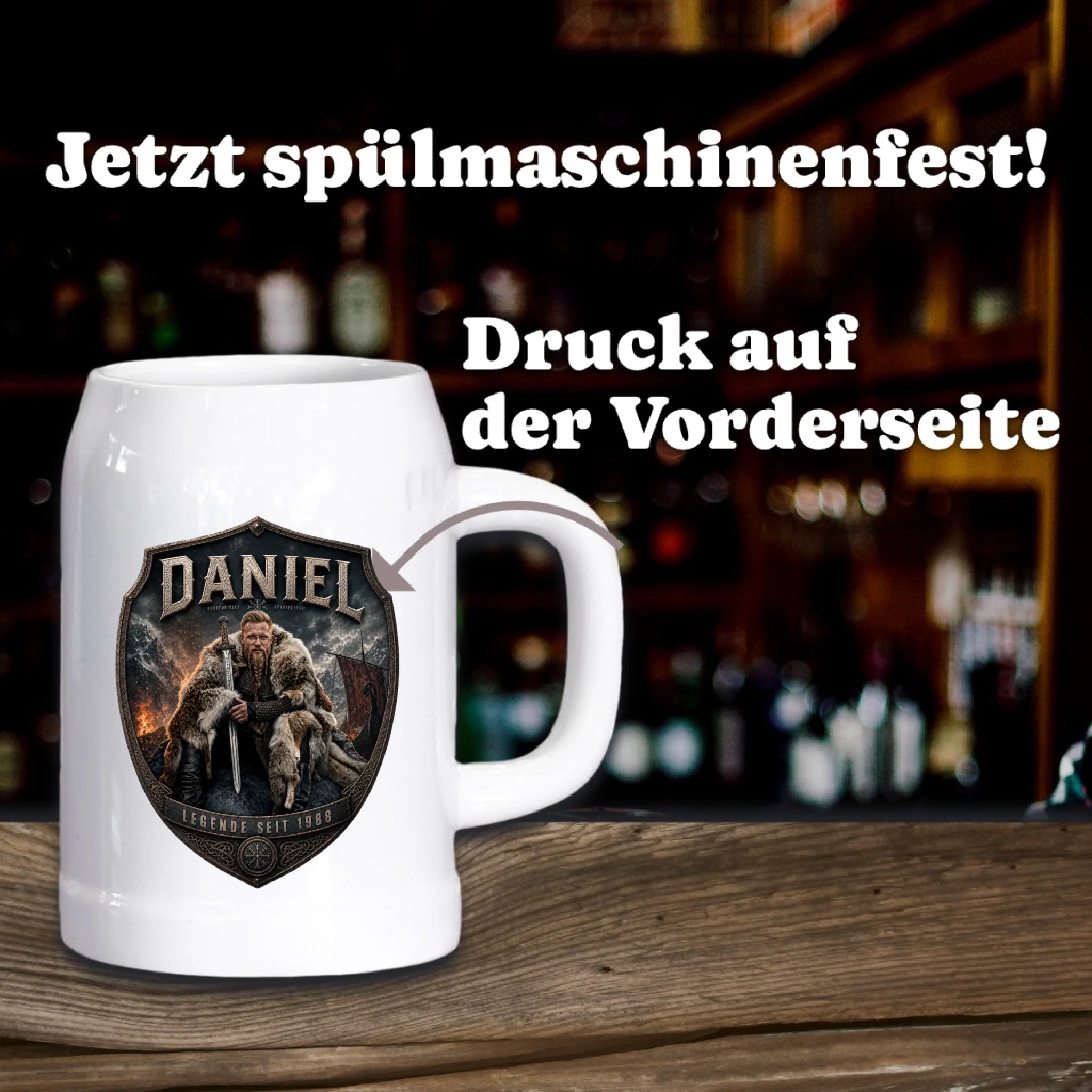Bierkrug aus Stein personalisiert