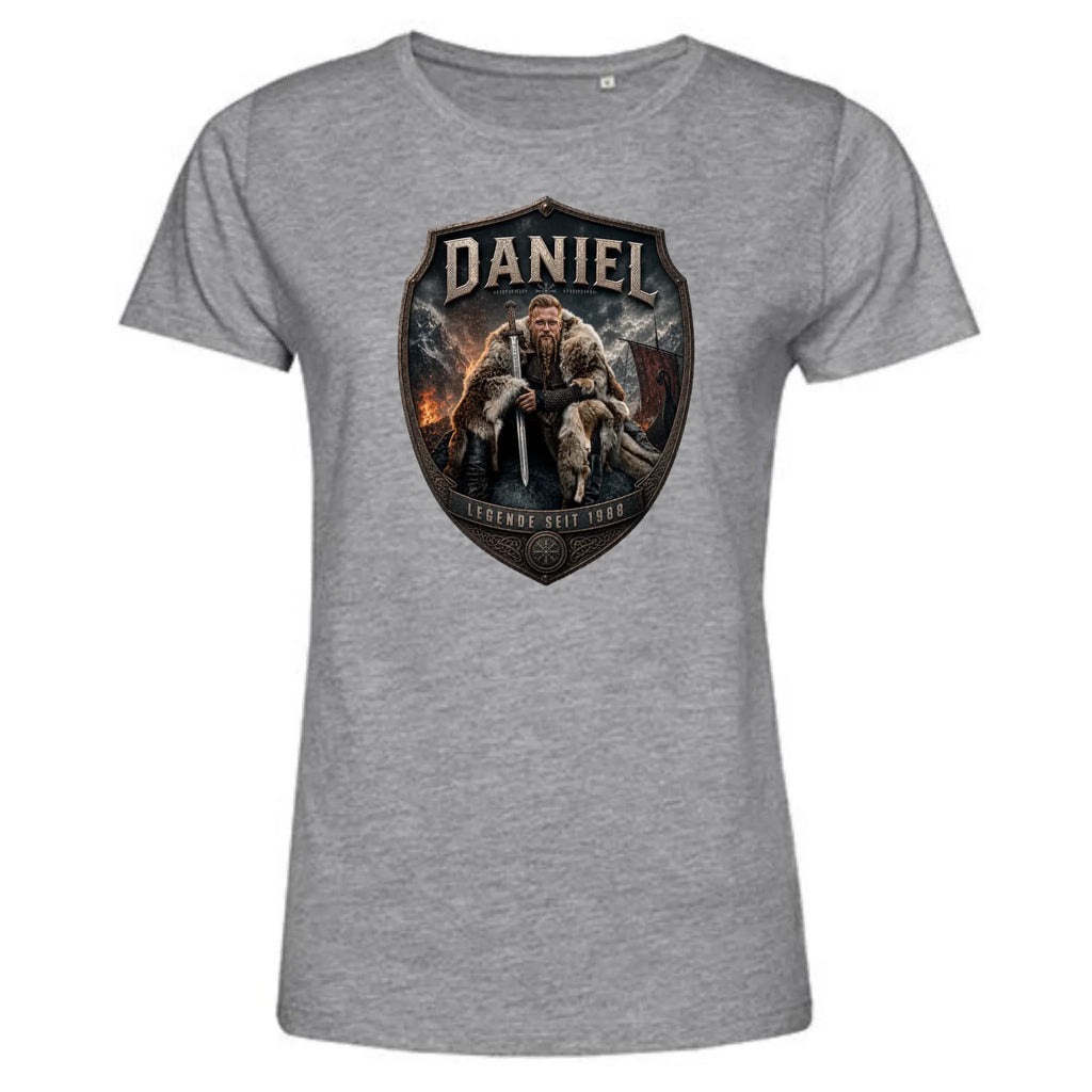 Wikinger T-Shirt mit Foto personalisiert Damen - grau