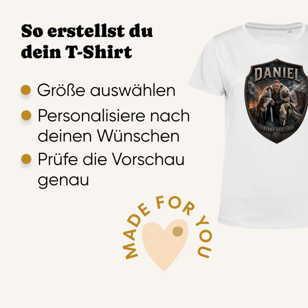 Wikinger T-Shirt mit Foto personalisiert Damen - Erklärung