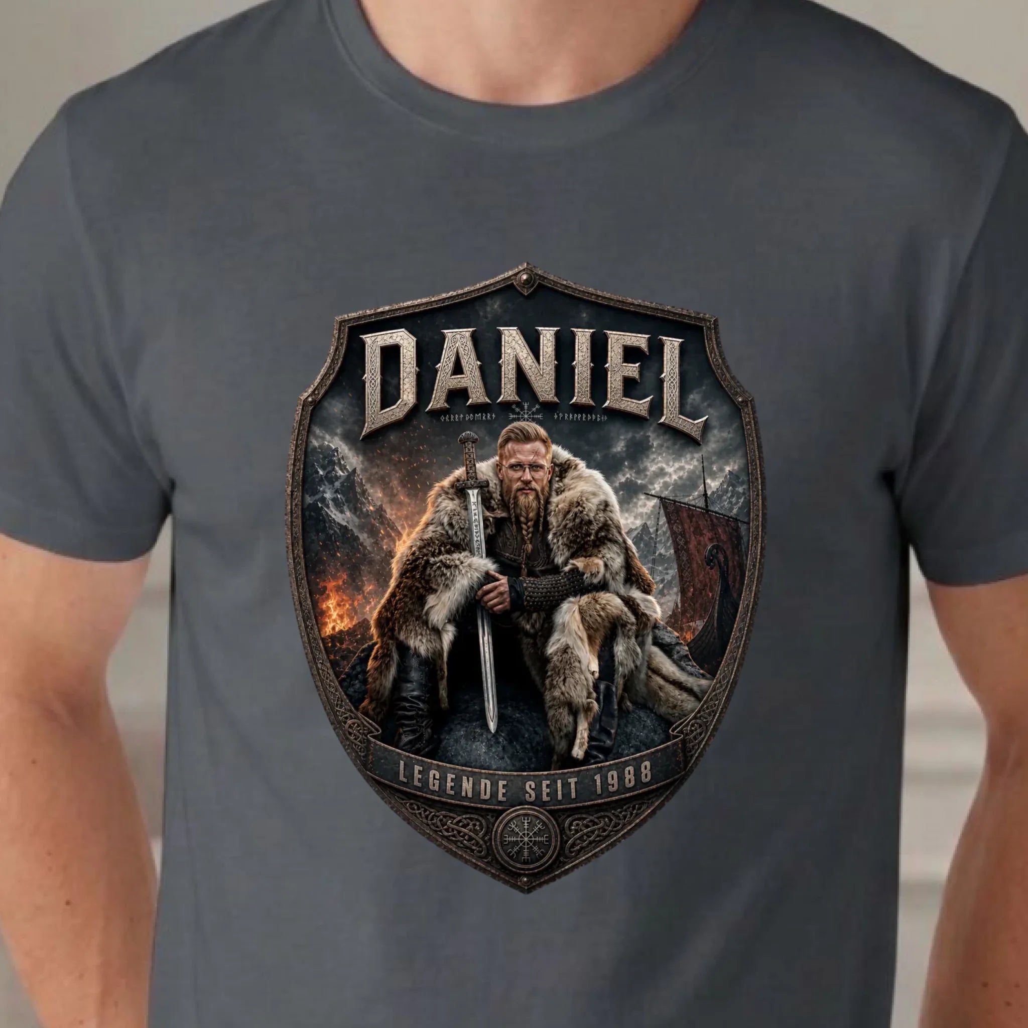 Wikinger T-Shirt mit Foto personalisiert