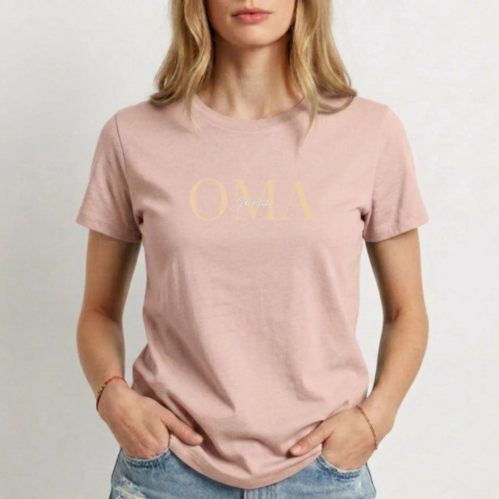 Beste Oma T-Shirt personalisiert Damen rosa - Geschenk für Oma