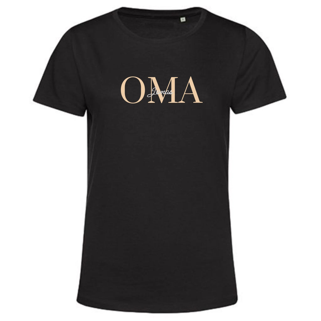Beste Oma T-Shirt personalisiert Damen schwarz mit Comic Foto - Geschenk für Oma