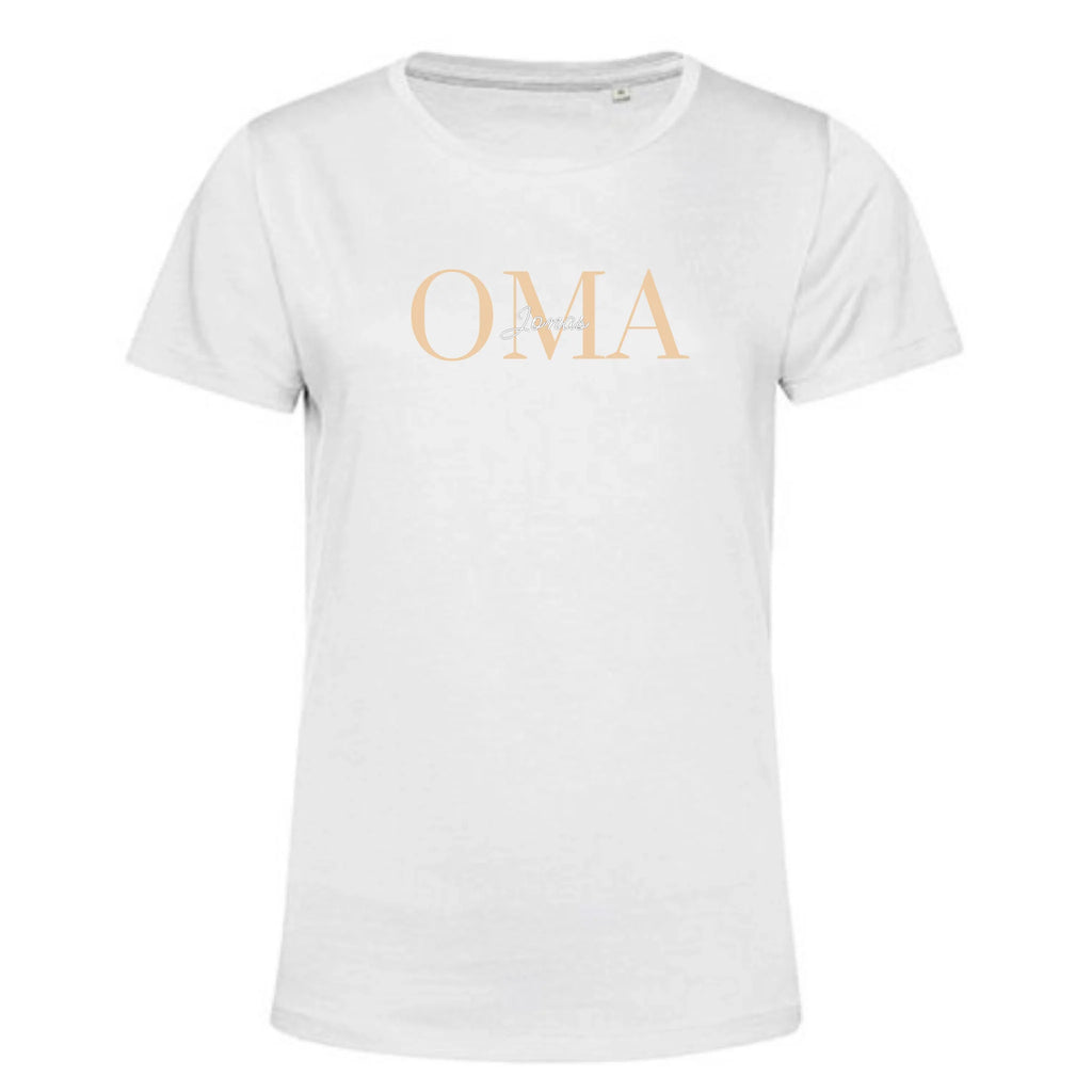 Beste Oma T-Shirt personalisiert Damen weiß mit Comic Foto - Geschenk für Oma