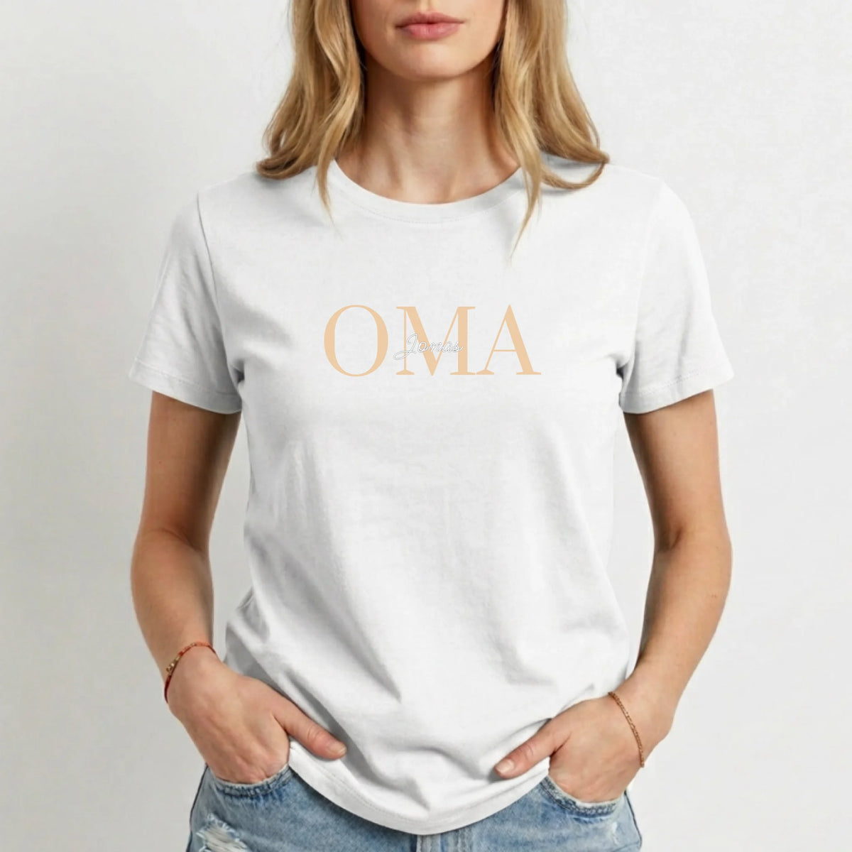 Beste Oma T-Shirt personalisiert Damen weiß - Geschenk für Oma