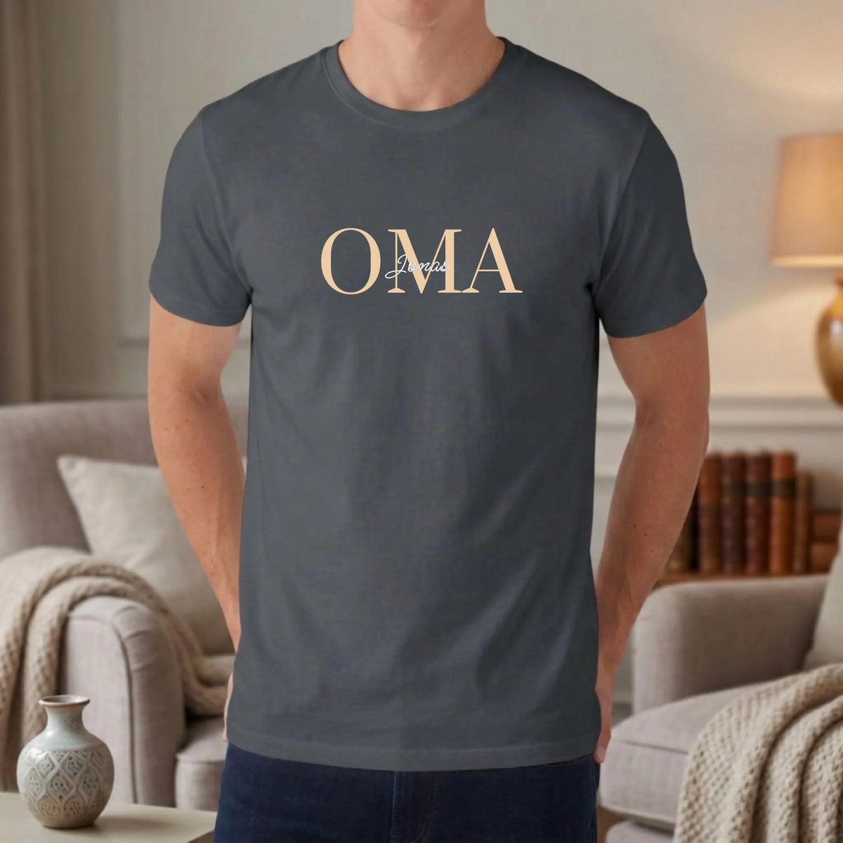 Beste Oma T-Shirt personalisiert Unisex asphalt - Geschenk für Oma