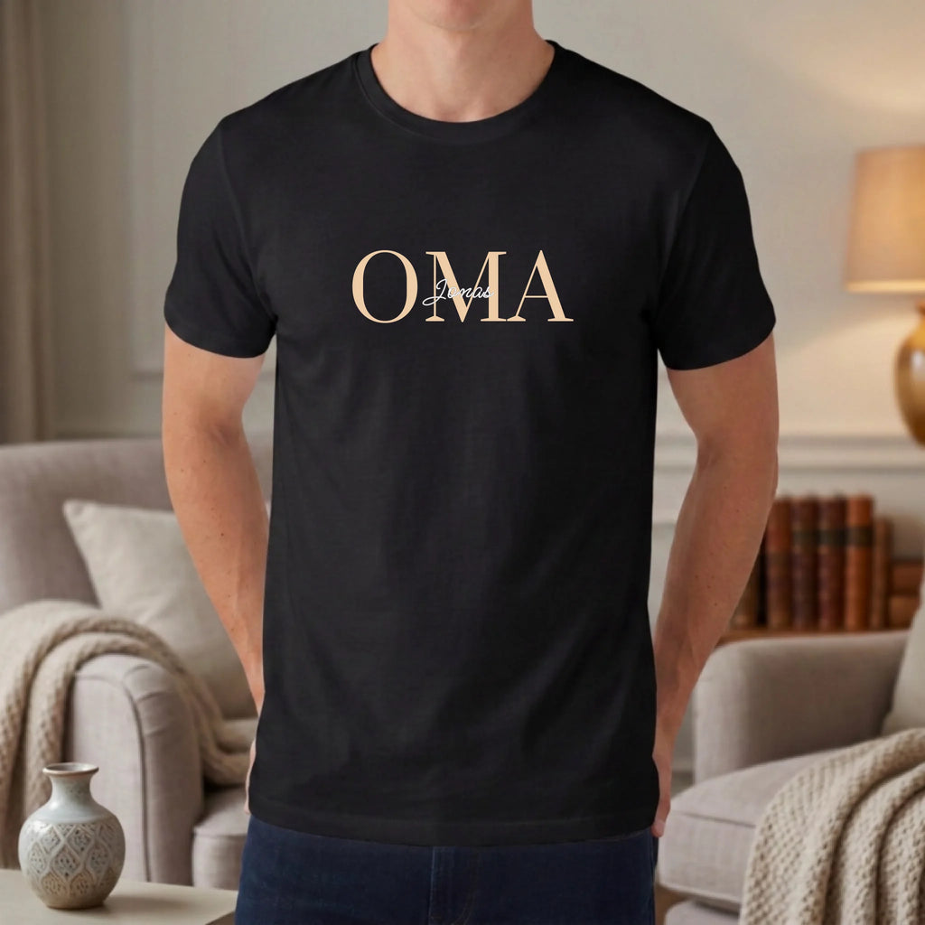 Beste Oma T-Shirt personalisiert Unisex schwarz mit Comic Foto - Geschenk für Oma